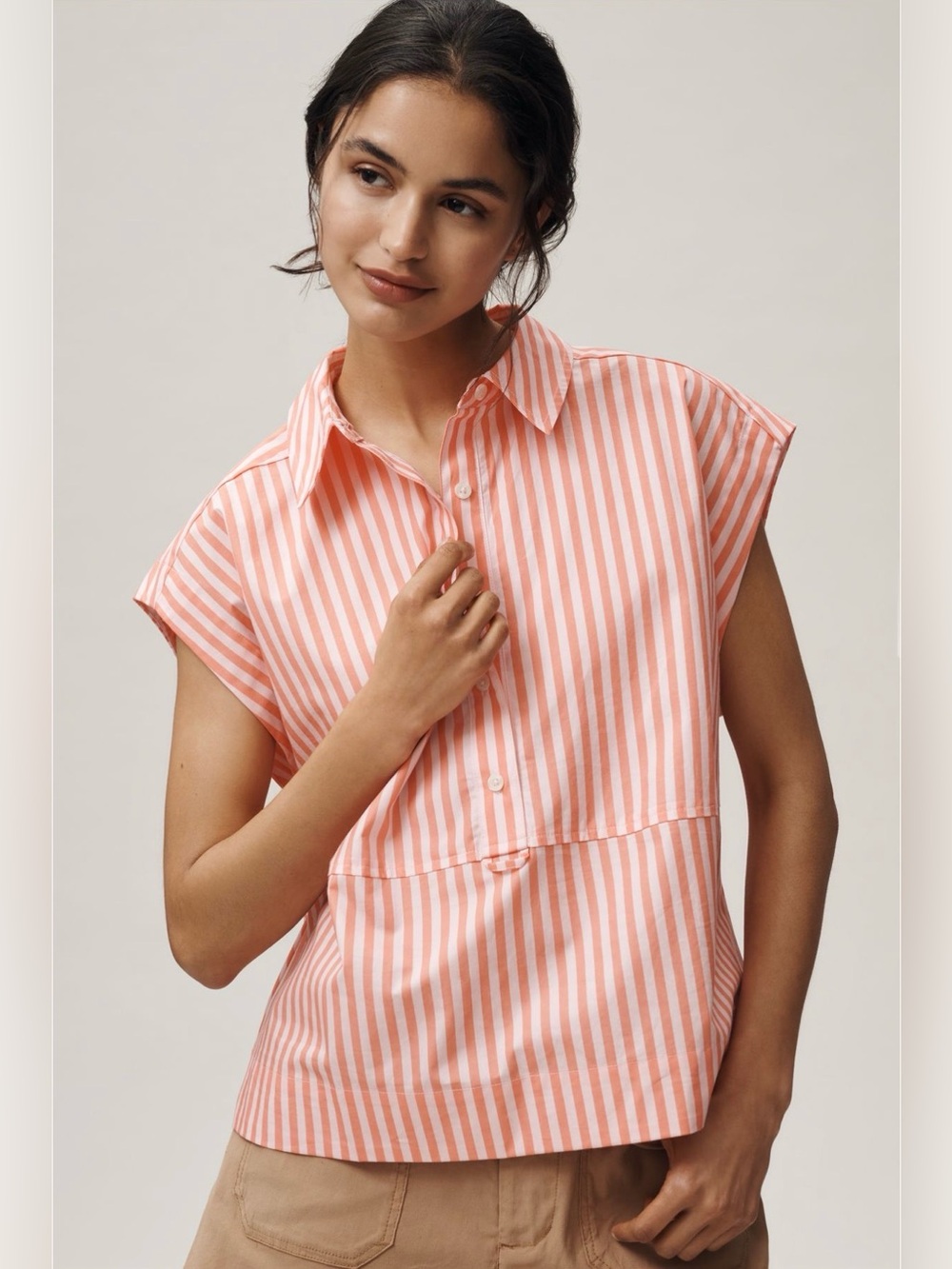 Anthropologie Maeve 100% Cotton Cocoon Muscle Top